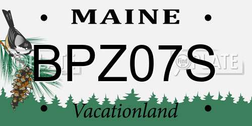 BPZ07S Maine License Plate