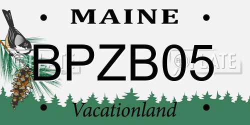 BPZB05 Maine License Plate