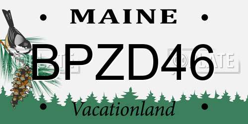 BPZD46 Maine License Plate
