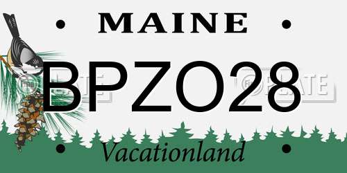 BPZO28 Maine License Plate