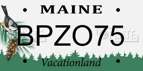 BPZO75 Maine License Plate