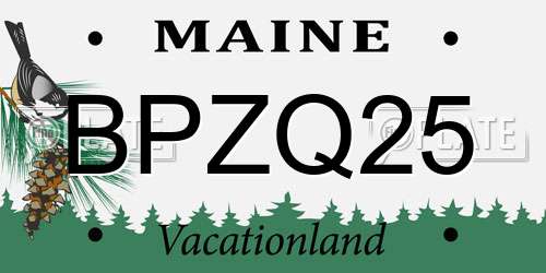 BPZQ25 Maine License Plate