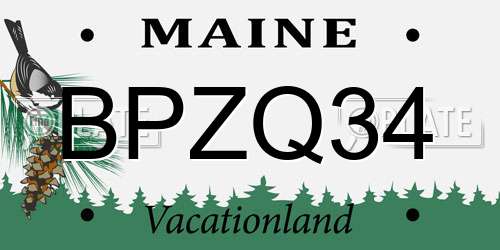 BPZQ34 Maine License Plate