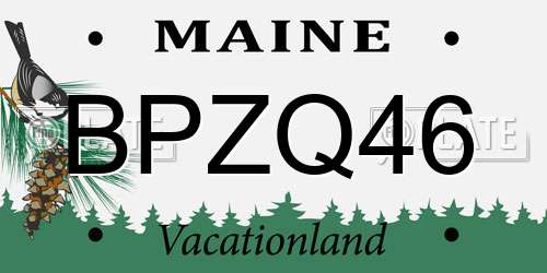 BPZQ46 Maine License Plate