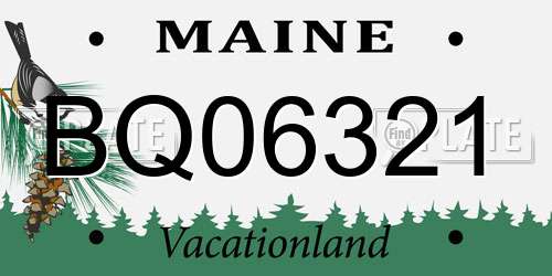 BQ06321 Maine License Plate