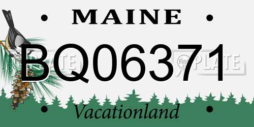 BQ06371 Maine License Plate