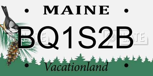 BQ1S2B Maine License Plate