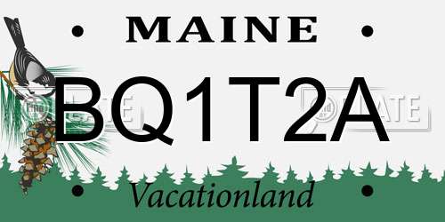 BQ1T2A Maine License Plate