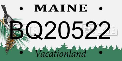 BQ20522 Maine License Plate