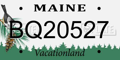 BQ20527 Maine License Plate