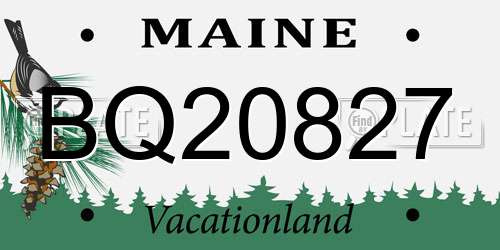 BQ20827 Maine License Plate