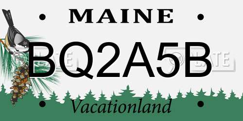 BQ2A5B Maine License Plate