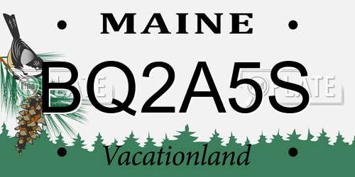 BQ2A5S Maine License Plate