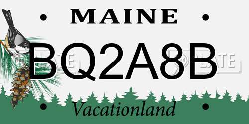 BQ2A8B Maine License Plate