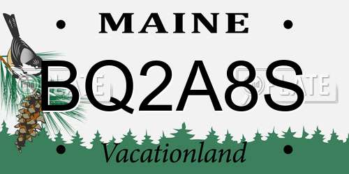 BQ2A8S Maine License Plate