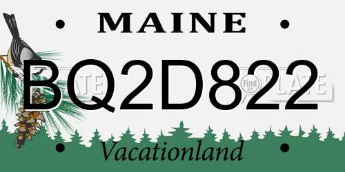 BQ2D822 Maine License Plate