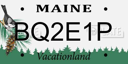 BQ2E1P Maine License Plate