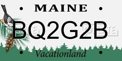 BQ2G2B Maine License Plate