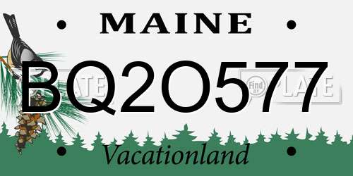 BQ2O577 Maine License Plate