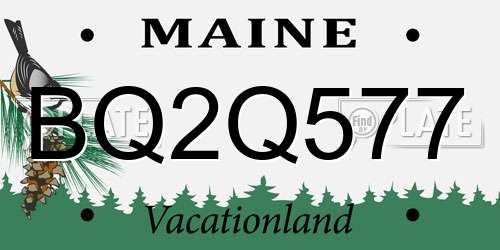BQ2Q577 Maine License Plate