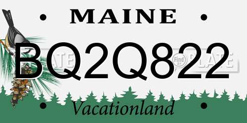 BQ2Q822 Maine License Plate