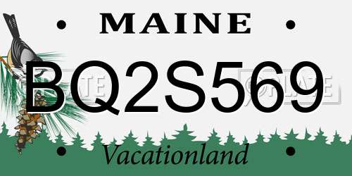 BQ2S569 Maine License Plate