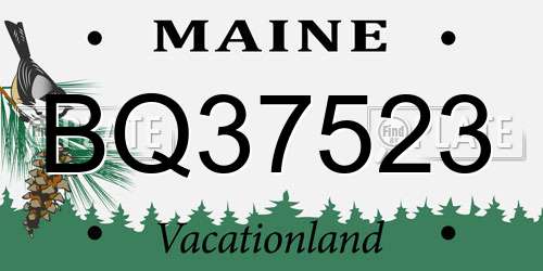 BQ37523 Maine License Plate