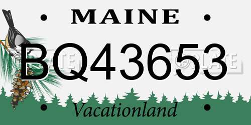 BQ43653 Maine License Plate