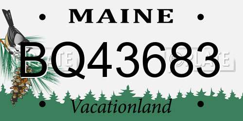 BQ43683 Maine License Plate