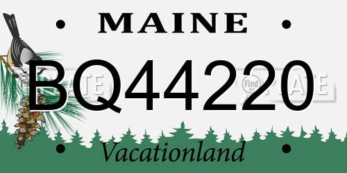 BQ44220 Maine License Plate
