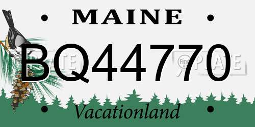 BQ44770 Maine License Plate