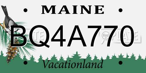 BQ4A770 Maine License Plate