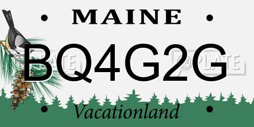 BQ4G2G Maine License Plate