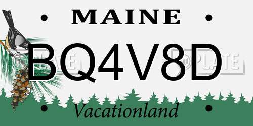 BQ4V8D Maine License Plate