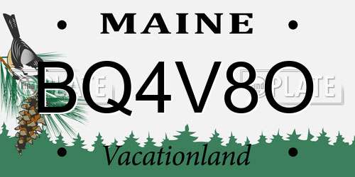 BQ4V8O Maine License Plate
