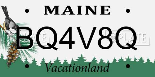 BQ4V8Q Maine License Plate