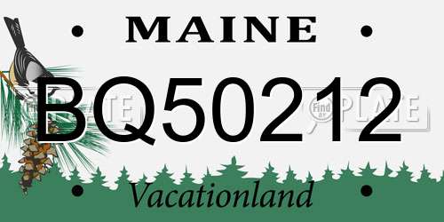 BQ50212 Maine License Plate