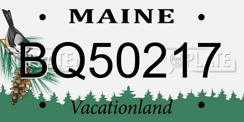 BQ50217 Maine License Plate