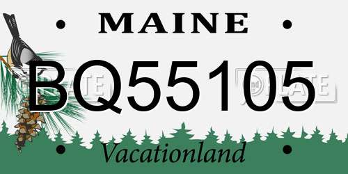 BQ55105 Maine License Plate