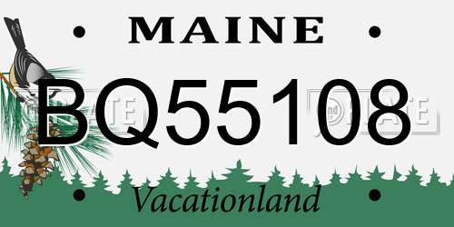 BQ55108 Maine License Plate