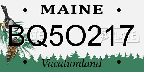 BQ5O217 Maine License Plate