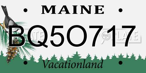BQ5O717 Maine License Plate