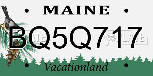 BQ5Q717 Maine License Plate