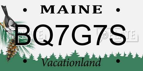 BQ7G7S Maine License Plate