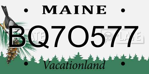 BQ7O577 Maine License Plate