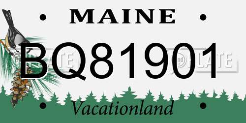 BQ81901 Maine License Plate