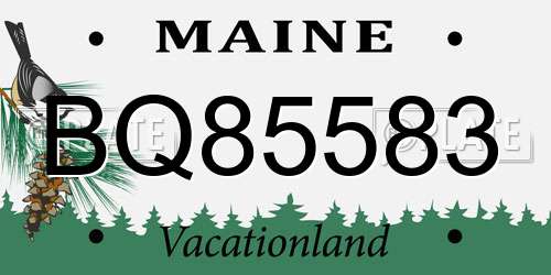 BQ85583 Maine License Plate