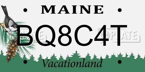 BQ8C4T Maine License Plate