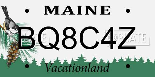 BQ8C4Z Maine License Plate