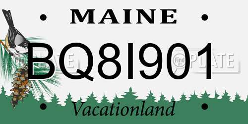 BQ8I901 Maine License Plate